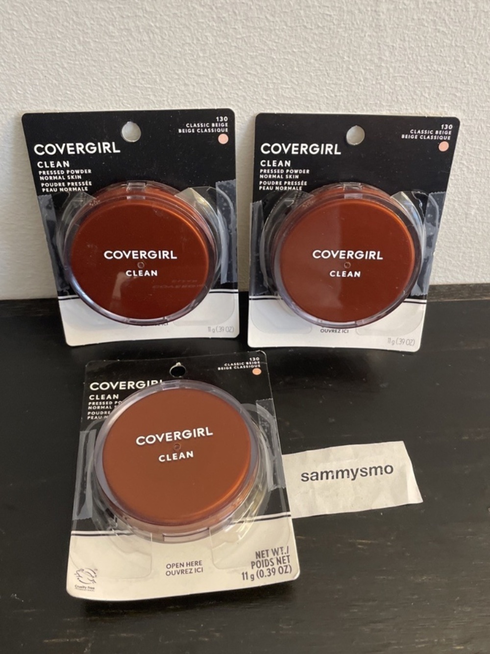 Covergirl Clean Pressed Powder 130 Classic Beige, Original Talc x3